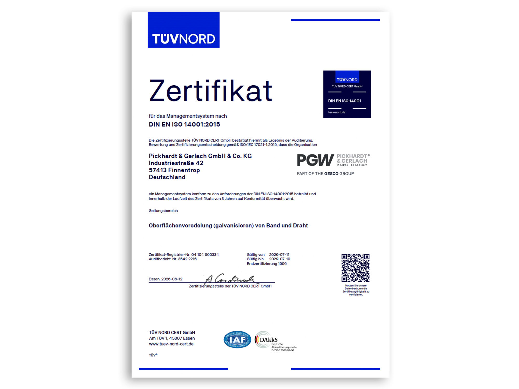 Umweltmanagementnorm DIN EN ISO 14001